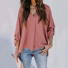 Load image into Gallery viewer, Women Spring and Autumn V-neck Blouse
