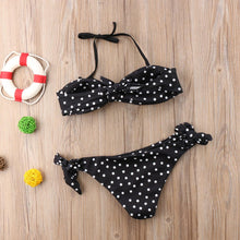 将图片加载到图库查看器，Women Strapless Bandage Push Up Dot Printed Bikini Set Women's Adjustable Bathing Suits Two Piece Swimwear Tie Cutout Low Waist String Bikini Set Lace Up Female Summer Swimwear Swimsuit Beachwear

