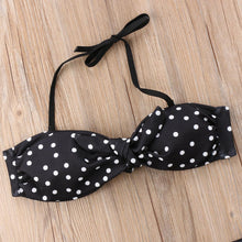 将图片加载到图库查看器，Women Strapless Bandage Push Up Dot Printed Bikini Set Women's Adjustable Bathing Suits Two Piece Swimwear Tie Cutout Low Waist String Bikini Set Lace Up Female Summer Swimwear Swimsuit Beachwear
