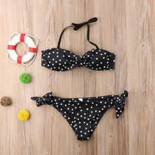 将图片加载到图库查看器，Women Strapless Bandage Push Up Dot Printed Bikini Set Women's Adjustable Bathing Suits Two Piece Swimwear Tie Cutout Low Waist String Bikini Set Lace Up Female Summer Swimwear Swimsuit Beachwear
