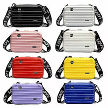 Load image into Gallery viewer, Women Suitcase Box Shape Crossbody Shoulder Bag Letter Band Travel Carrying
