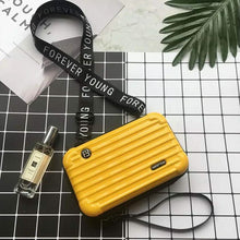 Load image into Gallery viewer, Women Suitcase Box Shape Crossbody Shoulder Bag Letter Band Travel Carrying
