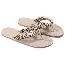 将图片加载到图库查看器，Women Summer Floral Flip Flops Beach Sandals Thongs Slippers Hemp Rope Travel Flip-Flops Unisex Home Slippers Flax Women House Slipper Open-Toe Breathable Slippers
