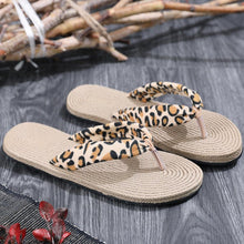 将图片加载到图库查看器，Women Summer Floral Flip Flops Beach Sandals Thongs Slippers Hemp Rope Travel Flip-Flops Unisex Home Slippers Flax Women House Slipper Open-Toe Breathable Slippers

