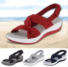 Load image into Gallery viewer, Women Summer Open Toe Sandals Women Bow Platform Comfy Beach Sandals Women Bow-Knot Platform Simple Outdoor Flip-Flops Beach Sandals Fashion Slippers Summer Sandals
