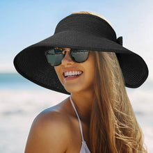 Load image into Gallery viewer, Women Summer Visors Hat Foldable Sun Cap Sun Visor Hats for Women Wide Women's Beach Summer Hat Women's Fedoras Large Beach Hats Lady Beach UV Protection Caps Soft Comfortable Hat
