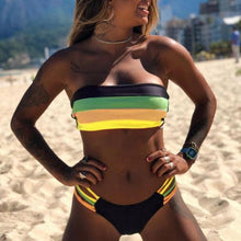 将图片加载到图库查看器，Women Swimsuit Bikini Set New Arrival Women Bandage Bathing Suit Female Swimwear Bathing Suits Beach Wear Bikini Sets Striped Swim Beach Wear
