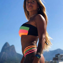 将图片加载到图库查看器，Women Swimsuit Bikini Set New Arrival Women Bandage Bathing Suit Female Swimwear Bathing Suits Beach Wear Bikini Sets Striped Swim Beach Wear

