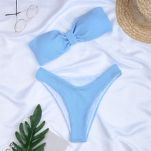 Load image into Gallery viewer, Women Swimsuit Female Bikini Swimwear Women Bikini Set Swimming Suit Bandage Bikini Set Push-Up Swimwear Beachwear Swimsuit  Bathing Suits Off Shoulder High Waist Beachwear Set
