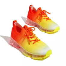 将图片加载到图库查看器，Women Trendy Sneakers Fashion Cushion Lace Up Running Sport Sneakers Outdoor Sport Shoes Spring Summer Couple Cushion Flats Training Running Breathable Sneakers
