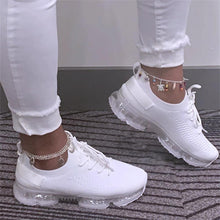 将图片加载到图库查看器，Women Trendy Sneakers Fashion Cushion Lace Up Running Sport Sneakers Outdoor Sport Shoes Spring Summer Couple Cushion Flats Training Running Breathable Sneakers
