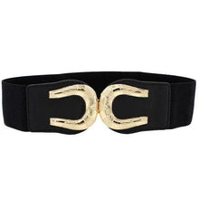 将图片加载到图库查看器，Women Vintage Stretch Belt Unique Black Elastic Design Stretchy Luxury Waistband Stylish Women Waist Belts
