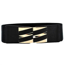 将图片加载到图库查看器，Women Vintage Stretch Belt Unique Black Elastic Design Stretchy Luxury Waistband Stylish Women Waist Belts
