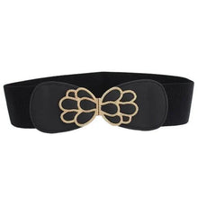 将图片加载到图库查看器，Women Vintage Stretch Belt Unique Black Elastic Design Stretchy Luxury Waistband Stylish Women Waist Belts
