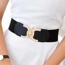 将图片加载到图库查看器，Women Vintage Stretch Belt Unique Black Elastic Design Stretchy Luxury Waistband Stylish Women Waist Belts
