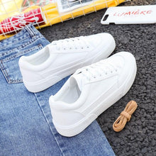 Load image into Gallery viewer, Women White Business Sneakers Fashion Woman's Spring Trend Casual Sport Shoes New Comfort White Platform Ultra Lightweight Walking Non Slip Sneakers
