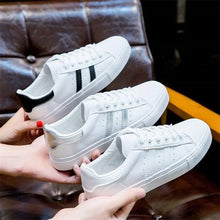 将图片加载到图库查看器，Women White Casual Shoes Casual Women Sneakers Flats Girl Breathble Vulcanized Shoes Lace Up White Casual Style Comfortable Sneakers Eco Leather Street Sneakers
