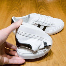 将图片加载到图库查看器，Women White Casual Shoes Casual Women Sneakers Flats Girl Breathble Vulcanized Shoes Lace Up White Casual Style Comfortable Sneakers Eco Leather Street Sneakers
