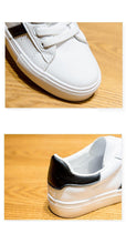 将图片加载到图库查看器，Women White Casual Shoes Casual Women Sneakers Flats Girl Breathble Vulcanized Shoes Lace Up White Casual Style Comfortable Sneakers Eco Leather Street Sneakers
