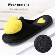 将图片加载到图库查看器，Women Winter Heart Shoes Woman Slides Plush Home Slippers Indoor House Shoes Winter Warm Fur Slippers With Embroidered Heart Details Soft And Warm House Slippers With Cushioned Insole
