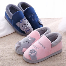将图片加载到图库查看器，Women Winter Home Slippers Cat Shoes Non-Slip Soft Winter Warm House Slippers Indoor Bedroom Couples Shoes Womens Slippers Slip On Memory Foam House Outdoor Indoor Warm Fuzzy Plush Slippers
