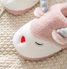 Load image into Gallery viewer, Women Winter Home Slippers Deer Elk Non-slip Soft Warm House Shoes Mens GIrs Indoor Bedroom Couples Floor Footwear Fuzzy House Slippers For Women Durable Furry Bedroom Slipper Lightweight And Non-Slip
