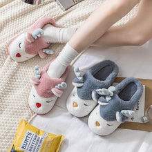 Load image into Gallery viewer, Women Winter Home Slippers Deer Elk Non-slip Soft Warm House Shoes Mens GIrs Indoor Bedroom Couples Floor Footwear Fuzzy House Slippers For Women Durable Furry Bedroom Slipper Lightweight And Non-Slip
