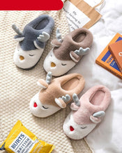 Load image into Gallery viewer, Women Winter Home Slippers Deer Elk Non-slip Soft Warm House Shoes Mens GIrs Indoor Bedroom Couples Floor Footwear Fuzzy House Slippers For Women Durable Furry Bedroom Slipper Lightweight And Non-Slip
