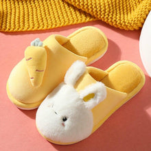 将图片加载到图库查看器，Women Winter House Fur Slippers Warm Cotton Rabbit Shoes Indoor Bedroom Women Men Furry Slides Cotton Home Slippers Soft Fleece Plush House Warm Comfortable Slippers
