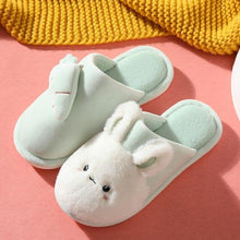 将图片加载到图库查看器，Women Winter House Fur Slippers Warm Cotton Rabbit Shoes Indoor Bedroom Women Men Furry Slides Cotton Home Slippers Soft Fleece Plush House Warm Comfortable Slippers

