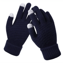 将图片加载到图库查看器，Women Winter Modern Touchscreen Gloves Thicken Warm Knitted Stretch One Size Gloves Full Finger Outdoor Skiing Gloves
