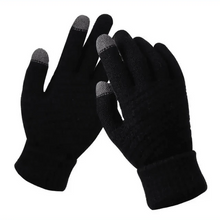将图片加载到图库查看器，Women Winter Modern Touchscreen Gloves Thicken Warm Knitted Stretch One Size Gloves Full Finger Outdoor Skiing Gloves
