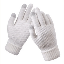 将图片加载到图库查看器，Women Winter Modern Touchscreen Gloves Thicken Warm Knitted Stretch One Size Gloves Full Finger Outdoor Skiing Gloves
