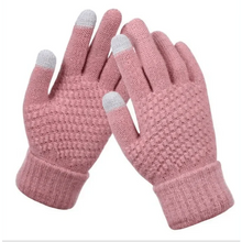 将图片加载到图库查看器，Women Winter Modern Touchscreen Gloves Thicken Warm Knitted Stretch One Size Gloves Full Finger Outdoor Skiing Gloves

