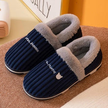 Load image into Gallery viewer, Women Winter Slippers Female Plush Thick Bottom Home Cotton Shoes Non-Slip Comfortable Indoors Flats Men's Plush Fleece Lined House Shoes Indoor Outdoor Anti-Skid Rubber Sole
