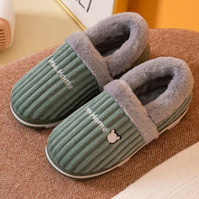 Load image into Gallery viewer, Women Winter Slippers Female Plush Thick Bottom Home Cotton Shoes Non-Slip Comfortable Indoors Flats Men's Plush Fleece Lined House Shoes Indoor Outdoor Anti-Skid Rubber Sole
