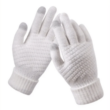 将图片加载到图库查看器，Women Winter Touch Screen Gloves Thicken Warm Knitted Stretch Gloves For Winter Wool Full Finger Outdoor Skiing Gloves Unisex Winter Gloves Women Touch Screen Gloves Knitted Gloves for Girls Stylish Winter Gloves
