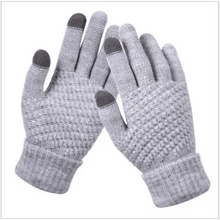 将图片加载到图库查看器，Women Winter Touch Screen Gloves Thicken Warm Knitted Stretch Gloves For Winter Wool Full Finger Outdoor Skiing Gloves Unisex Winter Gloves Women Touch Screen Gloves Knitted Gloves for Girls Stylish Winter Gloves
