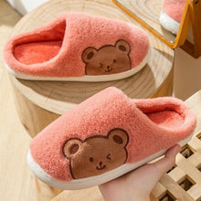 Load image into Gallery viewer, Women Winter Warm Fur Slippers Mens House Shoes Comfort Flat Heel Home Indoor Bedroom Warm Soft Cozy Fleece Lining House Slippers Memory Foam Slippers Winter Bedroom Shoes
