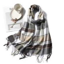 Load image into Gallery viewer, Women Winter Warm Scarf Shawl Fashion Plain  Soft Long Scarves For Women Casual Wear Travel Friendly Scarfs  Warm Winter Scarf Double Sided Thick Shawl Women Students Scarf
