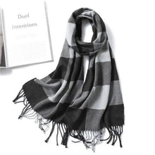 Load image into Gallery viewer, Women Winter Warm Scarf Shawl Fashion Plain  Soft Long Scarves For Women Casual Wear Travel Friendly Scarfs  Warm Winter Scarf Double Sided Thick Shawl Women Students Scarf
