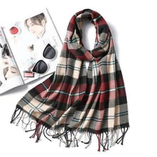 Load image into Gallery viewer, Women Winter Warm Scarf Shawl Fashion Plain  Soft Long Scarves For Women Casual Wear Travel Friendly Scarfs  Warm Winter Scarf Double Sided Thick Shawl Women Students Scarf
