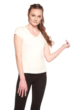 Load image into Gallery viewer, Women's Bamboo Viscose/Cotton V-Neck Cap Sleeve T-Shirt
