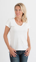 Load image into Gallery viewer, Women's Bamboo Viscose/Cotton V-Neck Cap Sleeve T-Shirt
