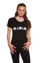 Load image into Gallery viewer, Women's Bamboo/Cotton Short Sleeve Scoop Neck T-Shirt with Print Mauna Kea
