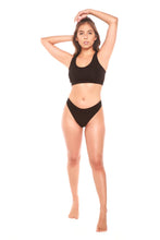 Load image into Gallery viewer, Women's Bamboo/Cotton Thong Style Underwear Black Color - 3-pack
