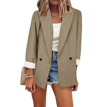 Load image into Gallery viewer, Women's Basic Double Breasted Solid Colored Blazer
