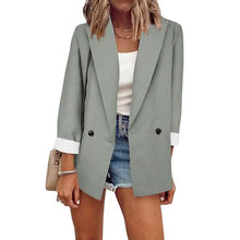 Load image into Gallery viewer, Women's Basic Double Breasted Solid Colored Blazer
