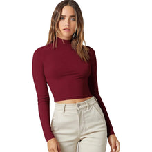 将图片加载到图库查看器，Women's Basic Mock Neck Long Sleeve Top
