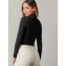 将图片加载到图库查看器，Women's Basic Mock Neck Long Sleeve Top
